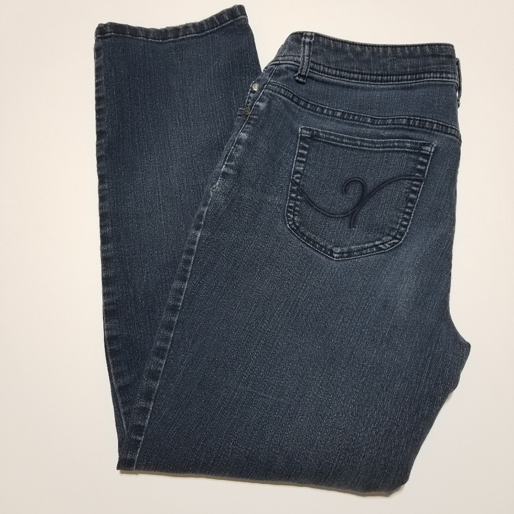 Chico's Size 1 Short Straight Leg Jeans Spandex M